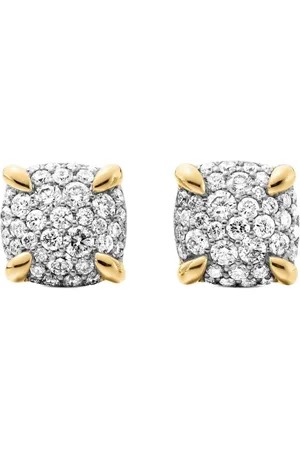 David Yurman 18kt yellow Chatelaine diamond pavé stud earrings (8mm)