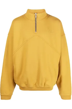 Rhude Logo-emboridered quarter-zip sweatshirt