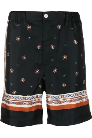 NICK FOUQUET Graphic-print silk-cotton bermuda shorts