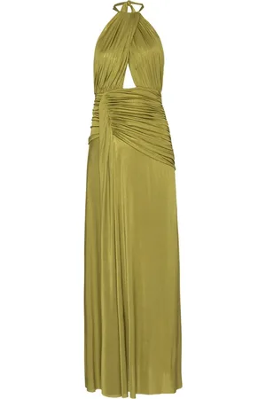 PATBO Ruched halterneck maxi dress
