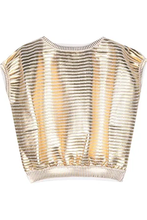 GENNY Striped lamé top