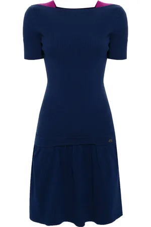 CHANEL 2000s ribbed wool-cashmere dress