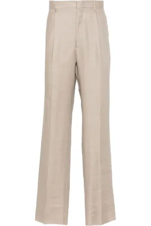 TAGLIATORE Martin linen tapered-leg trousers