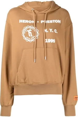 Heron Preston Medieval Heron-print cotton hoodie