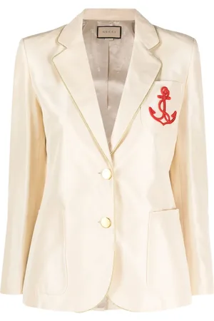Gucci Single-breasted patch-detail silk blazer