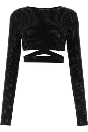 andre damo Embellished cut-out crop top