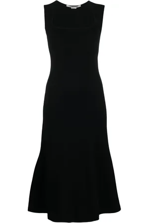 Stella McCartney Square-neck sleeveless flared dress