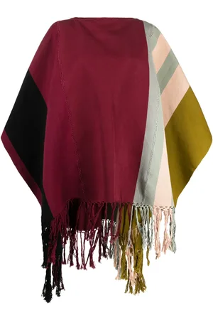 Colville Striped cotton poncho
