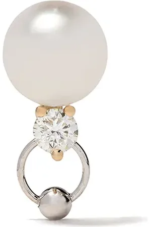 DELFINA DELETTREZ 18kt white and yellow Two in One diamond earring