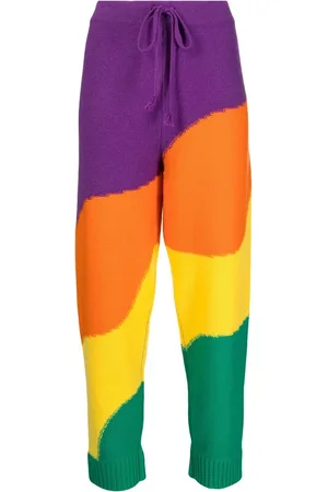 MIRA MIKATI Wavey stripe-print intarsia trousers