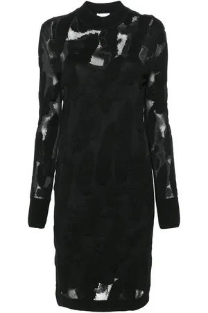 Salvatore Ferragamo 3D-knit semi-sheer midi dress