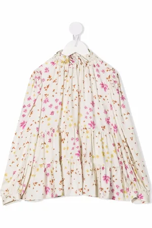 Il gufo Floral-print panelled blouse