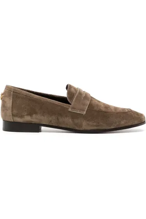 Bougeotte Almond-toe suede penny loafers