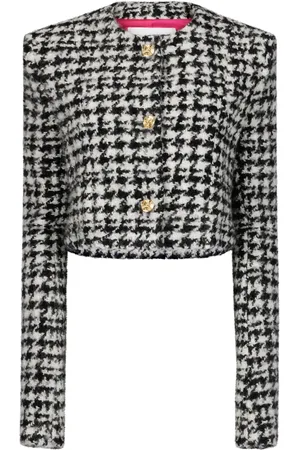 Nina Ricci Houndstooth-pattern wool-cotton jacket