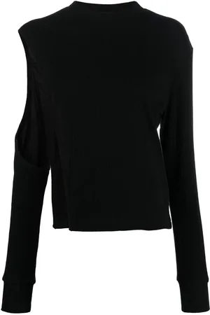 ECKHAUS LATTA Slash knife-pleat sweatshirt