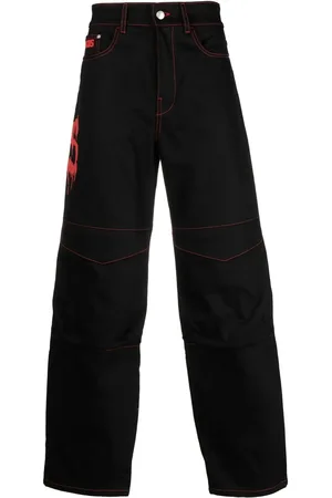 GCDS Logo-print straight-leg jeans