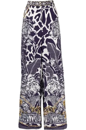 Camilla Graphic-print wide-leg trousers