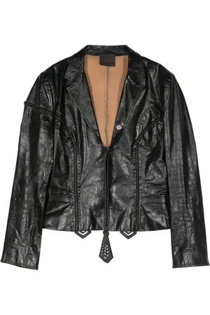 Fendi 2000s whipstitch leather jacket