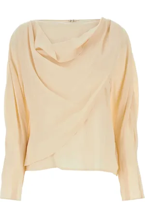 Chloé Draped boat-neck silk blouse