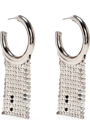 Paco rabanne Mesh-trimmed hoop earrings
