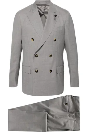 LARDINI Double-breasted wool suit