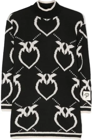 Pinko Intarsia-knit roll-neck dress