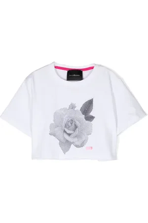 John Richmond Rose-print crop top