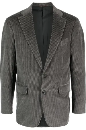 CANALI Single-breasted ribbed blazer
