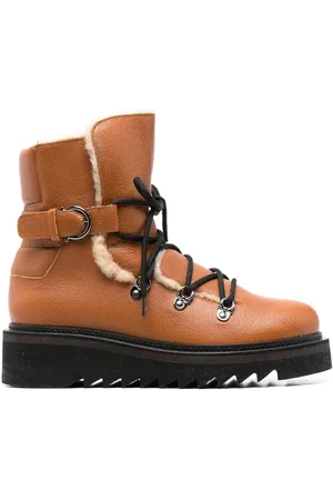 Salvatore Ferragamo Elmo shearling-lined laced boots
