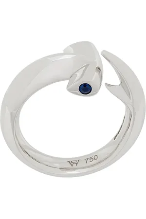 STEPHEN WEBSTER 18kt white gold and sapphire Hammerhead ring