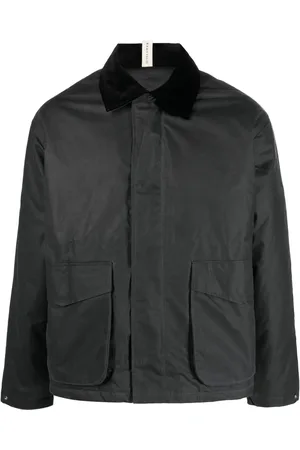 Sunflower Contrast-collar waxed cotton jacket
