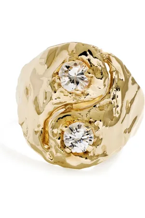 Fie Isolde 14K yellow Yin Yang diamond signet ring