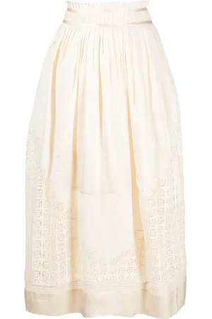 ULLA JOHNSON Cadena lace-insert midi skirt