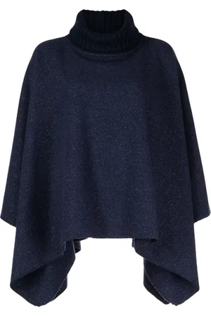 Cinzia Rocca Roll-neck lurex-detail cape