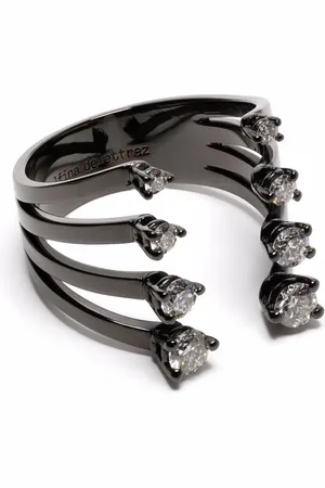 DELFINA DELETTREZ 18kt gold Dots diamond open ring
