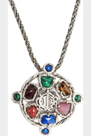 Dior 1980s stone-embellished pendant necklace