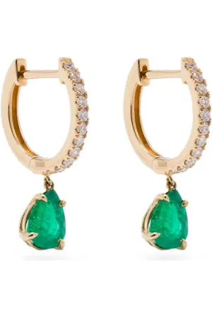 Anita 18KT yellow emerald and diamond earrings