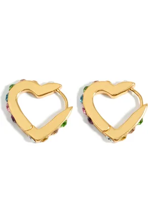 Bimba y Lola Crystals heart-hoop earrings