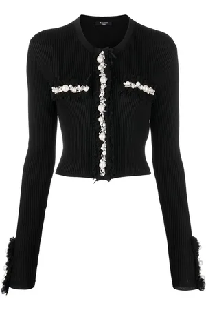 Balmain Embellished ribbed cardigan