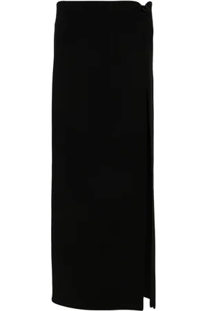 MAGDA BUTRYM Floral-appliqu?? wool-blend skirt