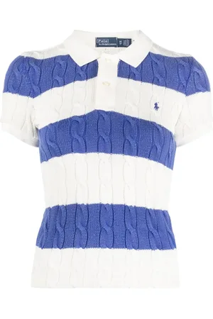Ralph Lauren Striped cable-knit polo top