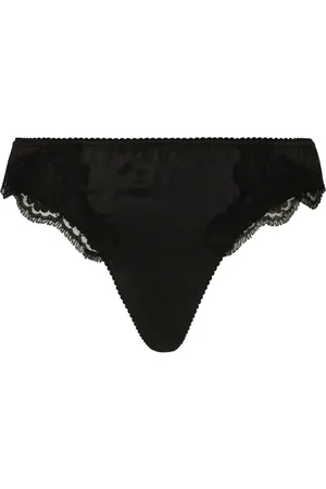 Dolce & Gabbana Lace-trim satin thong