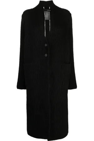 ISABEL BENENATO Ribbed-knit single-breasted coat