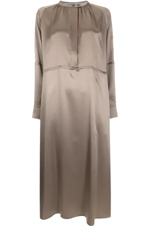 Gloria Coelho Long-sleeve silk midi dress