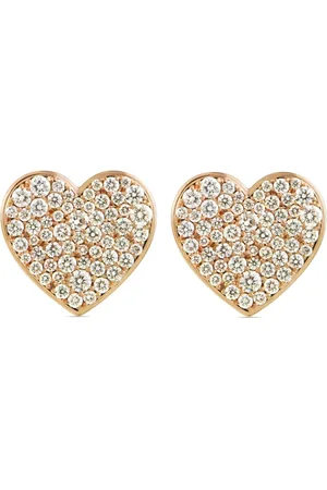 ALINKA 18kt rose Caviar Heart Grande diamond stud earrings