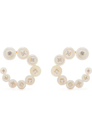 Fernando Jorge 18kt yellow small Circle mother-of-pearl diamond earrings