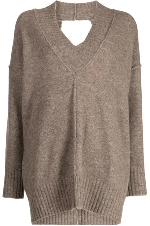 ISABEL BENENATO Open-knit V-neck jumper