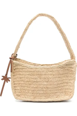 MANEBI Interwoven-raffia shoulder bag