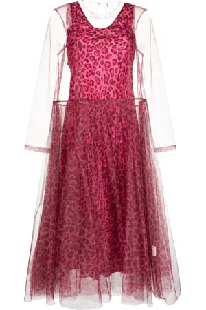 Molly Goddard Leopard-print tulle midi dress