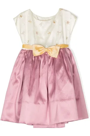 SHATHA ESSA Cap-sleeve bow midi dress